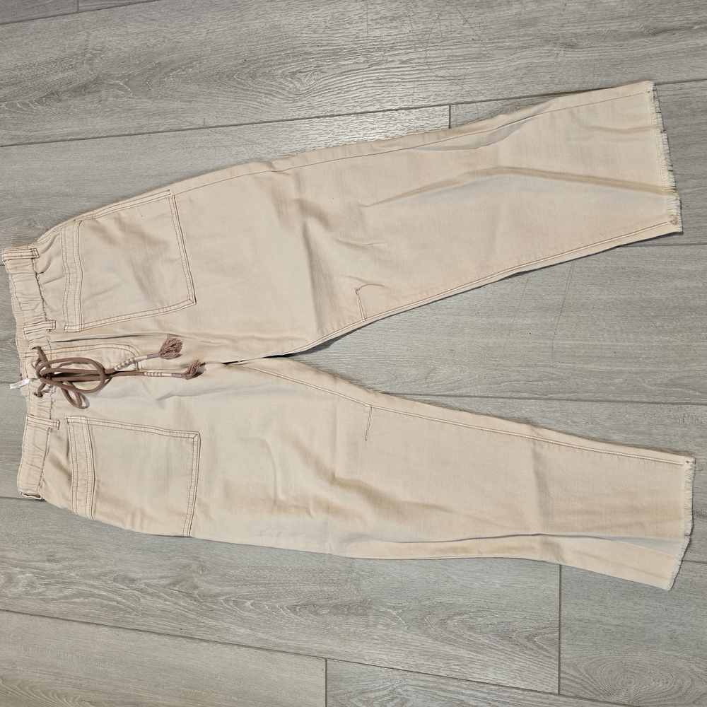 Free People Beige Button Fly Casual Pants